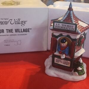 Department 56 Snow Village Tourist Information Booth - Red and Green
